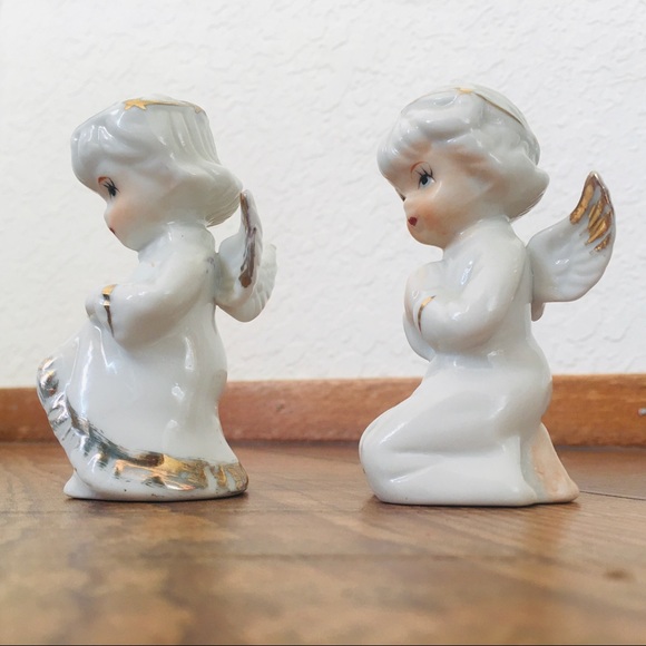 Vintage Porcelain Angel Girl Figurine Pair - Picture 3 of 8